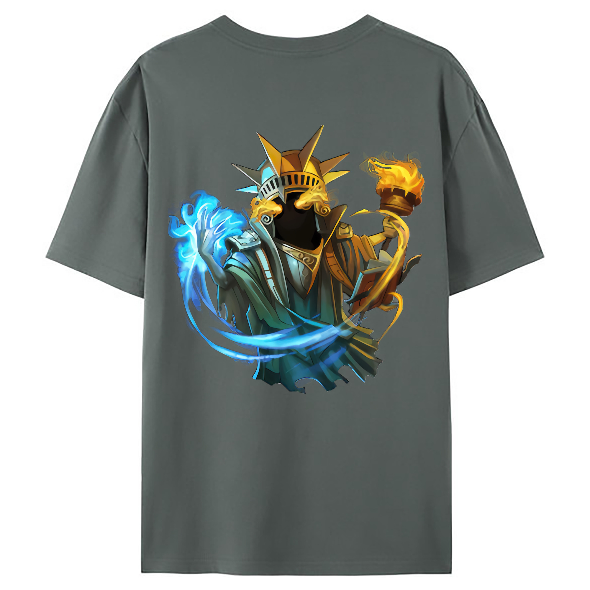 （画像用） リーグ・オブ・レジェンド League of Legends LOL 綿100％ メンズ半袖Tシャツ（バックプリント） 通気性